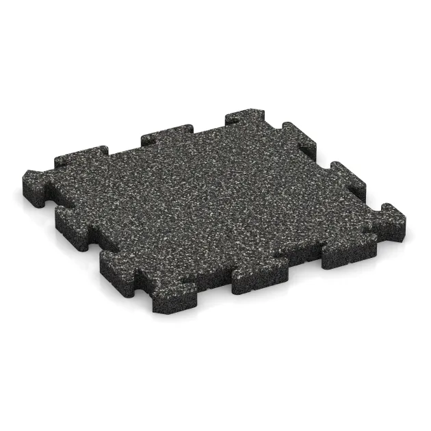 Pool Decking Tile von WARCO im Farbdesign Dark Grey Granite mit den Abmessungen 500 x 500 x 40 mm. Produktfoto von Artikel 2918 in der Aufsicht von schräg vorne.