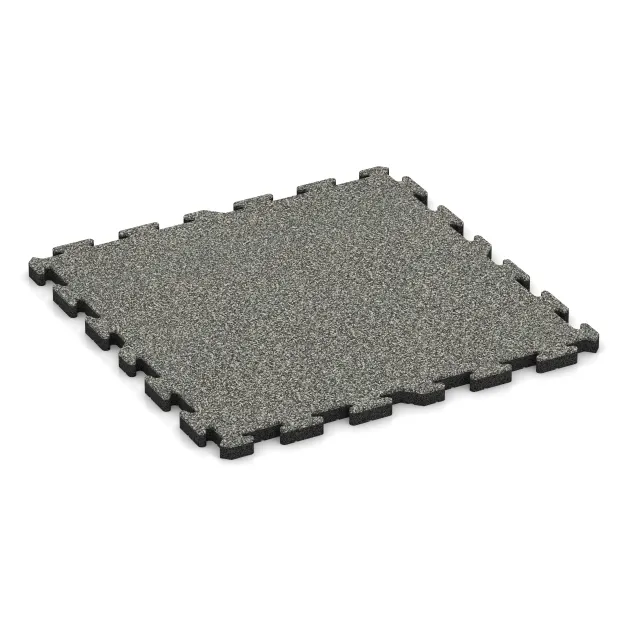 Fitness Floor Protection Mat HD von WARCO im Farbdesign Gray Granite mit den Abmessungen 1000 x 1000 x 40 mm. Produktfoto von Artikel 3407 in der Aufsicht von schräg vorne.