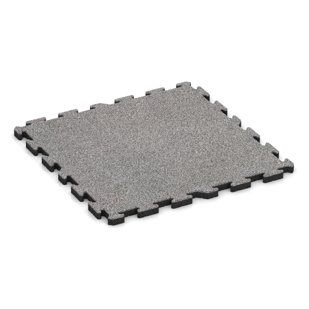 Fitness Floor Protection Mat HD von WARCO im Farbdesign Grey melange mit den Abmessungen 100 x 100 x 4 cm | 1,00 m². Produktfoto von Artikel 4584 in der Aufsicht von schräg vorne.