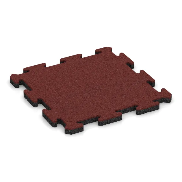 Pool Decking Tile von WARCO im Farbdesign Coral Red mit den Abmessungen 500 x 500 x 30 mm. Produktfoto von Artikel 5297 in der Aufsicht von schräg vorne.