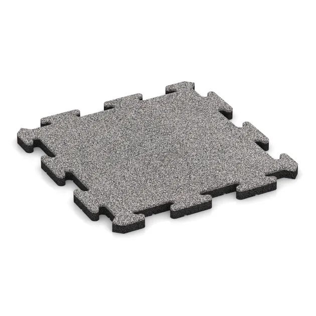 Rubber sports surface HD von WARCO im Farbdesign Grey Melange mit den Abmessungen 500 x 500 x 30 mm. Produktfoto von Artikel 4544 in der Aufsicht von schräg vorne.