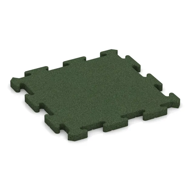 Rubber sports surface von WARCO im Farbdesign Grass Green mit den Abmessungen 500 x 500 x 30 mm. Produktfoto von Artikel 4181 in der Aufsicht von schräg vorne.