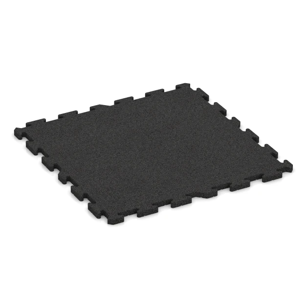 Playground flooring von WARCO im Farbdesign Anthracite mit den Abmessungen 100 x 100 x 3 cm | 1,00 m². Produktfoto von Artikel 3324 in der Aufsicht von schräg vorne.