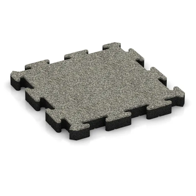 Rubber sports surface HD von WARCO im Farbdesign Light Granite mit den Abmessungen 500 x 500 x 50 mm. Produktfoto von Artikel 4161 in der Aufsicht von schräg vorne.