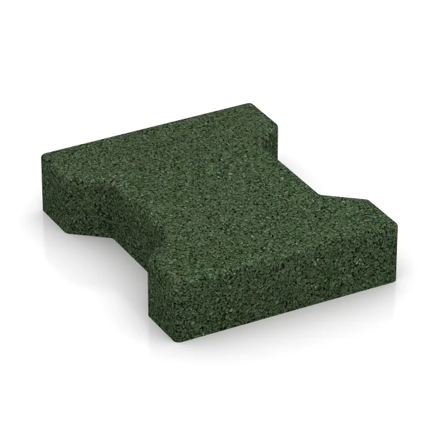 Rubber interlocking paver von WARCO im Farbdesign Grass green mit den Abmessungen 20 x 16,5 x 4,3 cm | 0,0278 m². Produktfoto von Artikel 3605 in der Aufsicht von schräg vorne.
