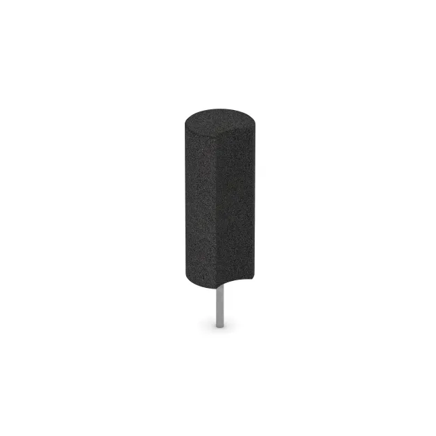 Rubber granulate palisade von WARCO im Farbdesign Anthracite mit den Abmessungen ø 250 x 600 mm. Produktfoto von Artikel 2560 in der Aufsicht von schräg vorne.