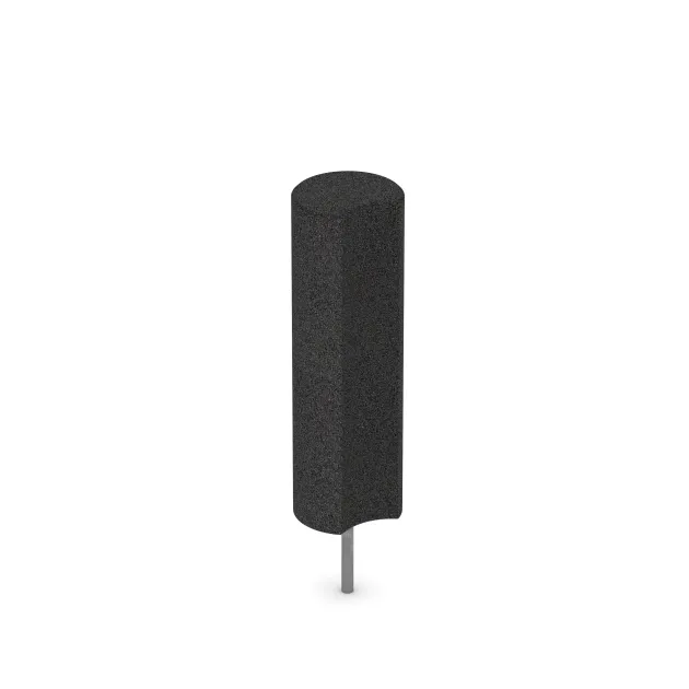 Rubber granulate palisade von WARCO im Farbdesign Anthracite mit den Abmessungen ø 250 x 800 mm. Produktfoto von Artikel 2566 in der Aufsicht von schräg vorne.