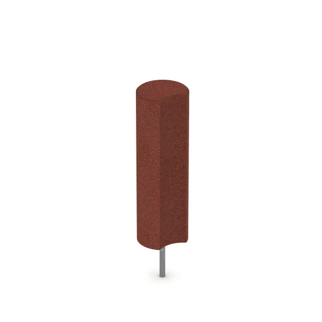 Rubber granulate palisade von WARCO im Farbdesign Brick red mit den Abmessungen ø 250 x 800 mm. Produktfoto von Artikel 2561 in der Aufsicht von schräg vorne.