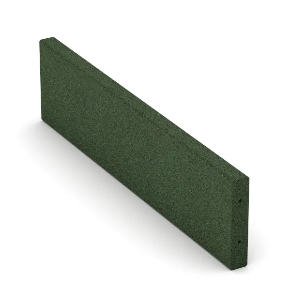 Rubber kerbstone (Deep kerbstone) von WARCO im Farbdesign Grass Green mit den Abmessungen 1000 x 250 x 50 mm. Produktfoto von Artikel 2594 in der Aufsicht von schräg vorne.