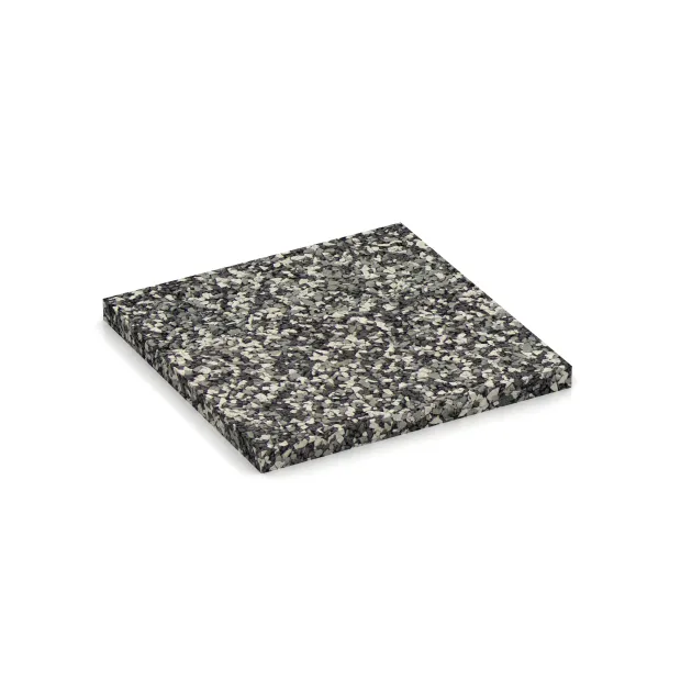 Colour sample von WARCO im Farbdesign Gray Granite mit den Abmessungen ca. 100 x 100 x 7 mm. Produktfoto von Artikel 1800 in der Aufsicht von schräg vorne.
