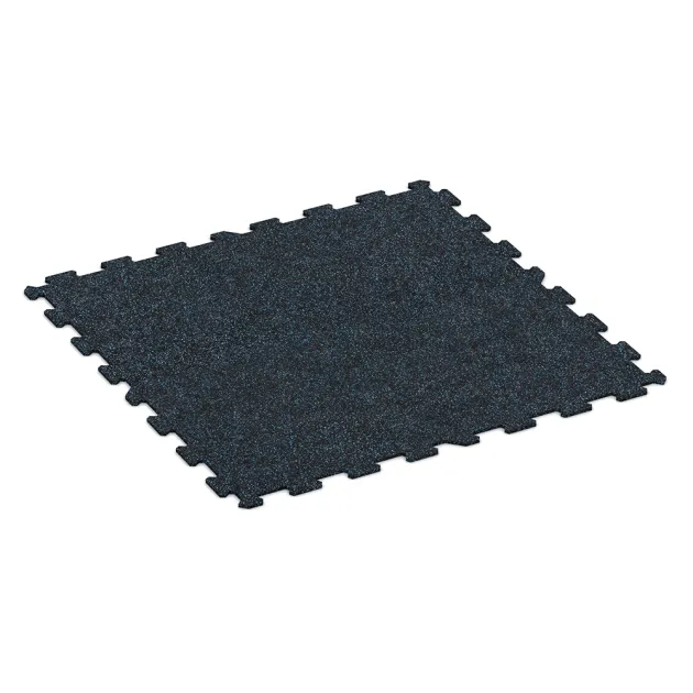 Fitness Floor Compact von WARCO im Farbdesign Light Blue Speckled mit den Abmessungen 970 x 970 x 8 mm. Produktfoto von Artikel 1054 in der Aufsicht von schräg vorne.