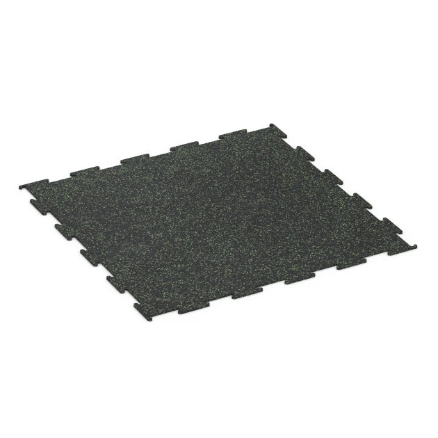 Fitness Floor Compact von WARCO im Farbdesign Light Green Speckled mit den Abmessungen 100 × 100 × 0,8 cm. Produktfoto von Artikel 6453 in der Aufsicht von schräg vorne.