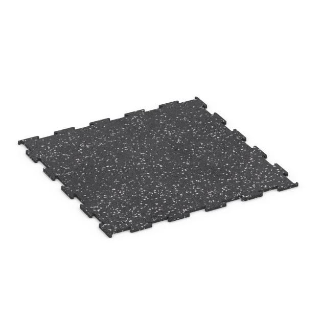 Gym Flooring Compact von WARCO im Farbdesign Lightly speckled grey mit den Abmessungen 50 x 50 x 0,8 cm | 0,25 m². Produktfoto von Artikel 6458 in der Aufsicht von schräg vorne.