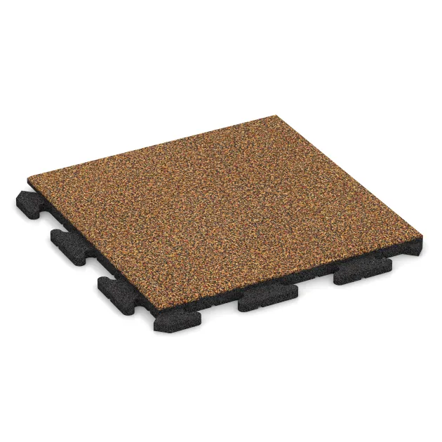 Terrace tile Classic von WARCO im Farbdesign Terra Cotta mit den Abmessungen 500 x 500 x 30 mm. Produktfoto von Artikel 1151 in der Aufsicht von schräg vorne.