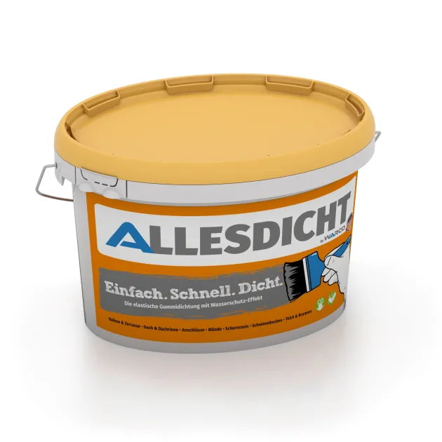 ALLESDICHT – The Liquid Rubber Seal from a Bucket von WARCO im Farbdesign Grey mit den Abmessungen 3 kg. Produktfoto von Artikel 0002 in der Aufsicht von schräg vorne.