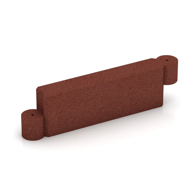 Rubber Border Block von WARCO im Farbdesign Brick red mit den Abmessungen 1000 x 300 x 154 mm. Produktfoto von Artikel 2573 in der Aufsicht von schräg vorne.