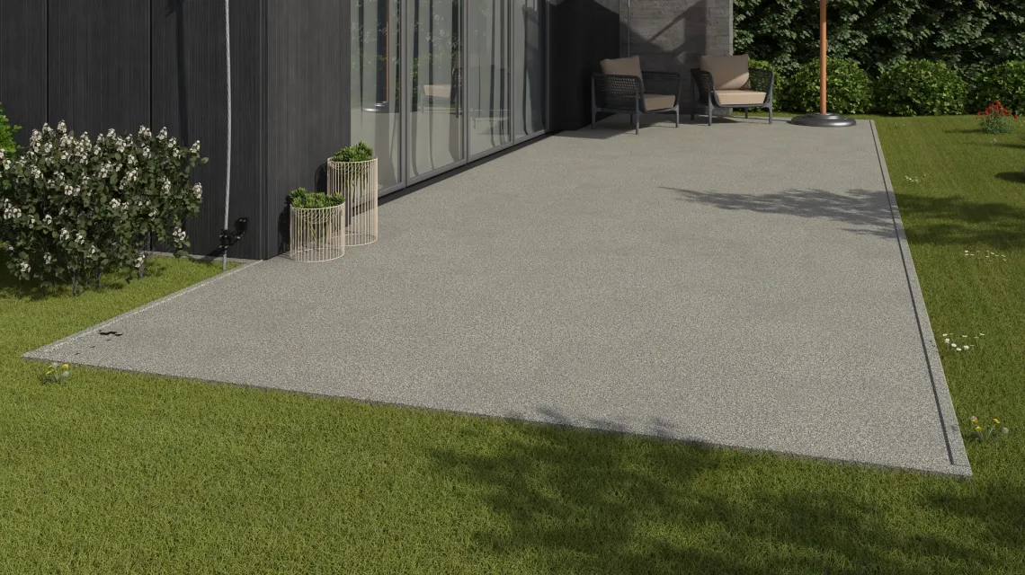 Beispielhafte Verlegung für den Artikel 3729 von WARCO - Rubber click tile, Farbton Light Granite in der Abmessung 306 x 306 x 20 mm.