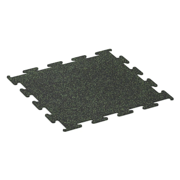 Fitness Performance Elite Training Floor von WARCO im Farbdesign Light Green Speckled mit den Abmessungen 100 x 100 x 1 cm. Produktfoto von Artikel 3755 in der Aufsicht von schräg vorne.