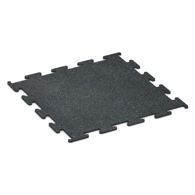 Fitness Performance Elite Rubber Gym Flooring von WARCO im Farbdesign Lightly speckled blue mit den Abmessungen 100 x 100 x 1,5 cm | 1,00 m². Produktfoto von Artikel 3758 in der Aufsicht von schräg vorne.