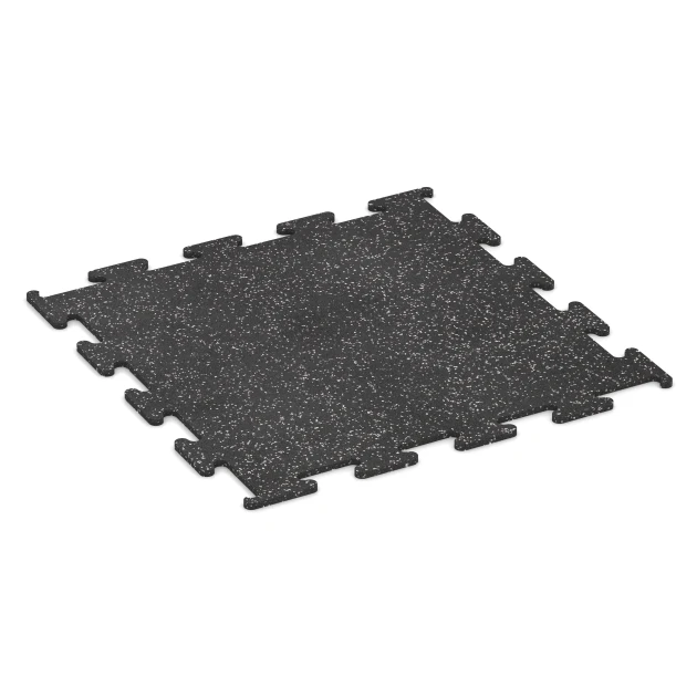 Fitness Performance Elite Training Floor von WARCO im Farbdesign Light Grey Speckled mit den Abmessungen 100 x 100 x 1,5 cm | 1,00 m². Produktfoto von Artikel 3777 in der Aufsicht von schräg vorne.