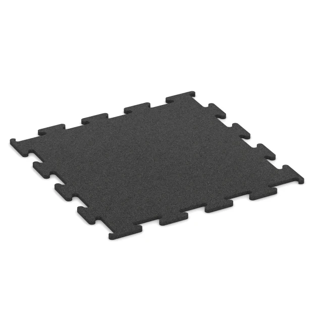 Fitness Performance Elite Rubber Gym Flooring von WARCO im Farbdesign Anthracite mit den Abmessungen 50 x 50 x 1 cm | 0,25 m². Produktfoto von Artikel 3749 in der Aufsicht von schräg vorne.