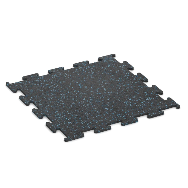 Fitness Performance Elite Training Floor von WARCO im Farbdesign Light Blue Speckled mit den Abmessungen 50 x 50 x 1 cm | 0,25 m². Produktfoto von Artikel 3766 in der Aufsicht von schräg vorne.