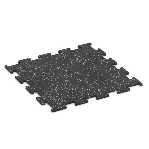 Fitness Performance Elite Training Floor von WARCO im Farbdesign Light Grey Speckled mit den Abmessungen 50 x 50 x 1 cm | 0,25 m². Produktfoto von Artikel 3779 in der Aufsicht von schräg vorne.