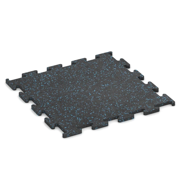 Fitness Performance Elite Training Floor von WARCO im Farbdesign Light Blue Speckled mit den Abmessungen 50 x 50 x 1,5 cm | 0,25 m². Produktfoto von Artikel 3770 in der Aufsicht von schräg vorne.
