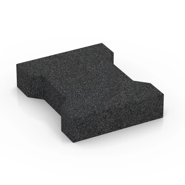 Equestrian Rubber Pavers von WARCO im Farbdesign Anthracite mit den Abmessungen 20 x 16,5 x 4,3 cm | 0,0278 m². Produktfoto von Artikel 3845 in der Aufsicht von schräg vorne.