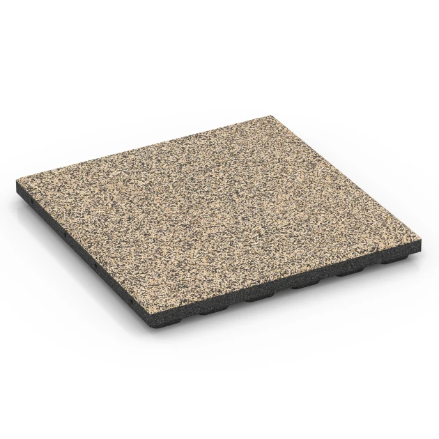 Playground safety tile – CFH 120 cm von WARCO im Farbdesign Travertine mit den Abmessungen 50 x 50 x 4 cm | 0,25 m². Produktfoto von Artikel 6428 in der Aufsicht von schräg vorne.