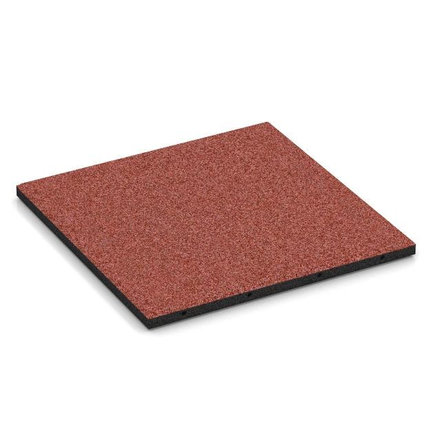 Playground Safety Tiles von WARCO im Farbdesign Tomato red mit den Abmessungen 50 x 50 x 3 cm. Produktfoto von Artikel 6288 in der Aufsicht von schräg vorne.