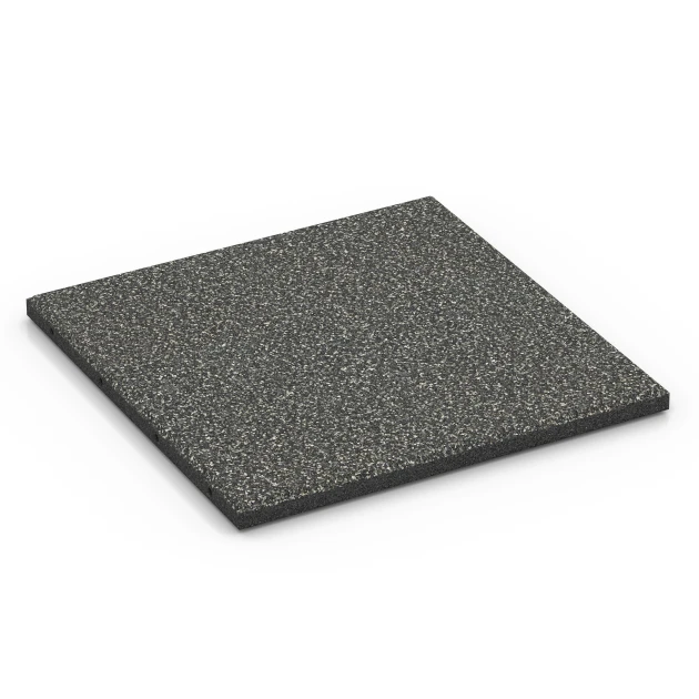 EPDM Playground Safety Tile – 90 cm von WARCO im Farbdesign Dark grey granite mit den Abmessungen 50 x 50 x 3 cm | 0,25 m². Produktfoto von Artikel 6413 in der Aufsicht von schräg vorne.