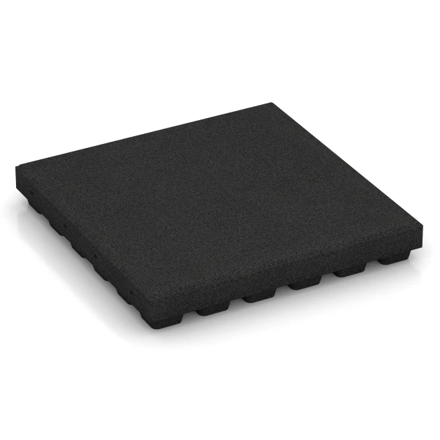 Playground Safety Tile – 205 cm von WARCO im Farbdesign Anthracite mit den Abmessungen 50 x 50 x 7 cm | 0,25 m². Produktfoto von Artikel 6139 in der Aufsicht von schräg vorne.