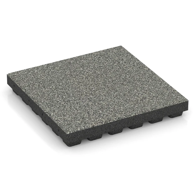 EPDM Playground Safety Tile – 210 cm von WARCO im Farbdesign Grey granite mit den Abmessungen 50 x 50 x 7 cm | 0,25 m². Produktfoto von Artikel 6441 in der Aufsicht von schräg vorne.