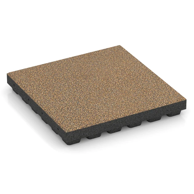 EPDM Playground Safety Tile – 210 cm von WARCO im Farbdesign Rattan mit den Abmessungen 50 x 50 x 7 cm | 0,25 m². Produktfoto von Artikel 6448 in der Aufsicht von schräg vorne.