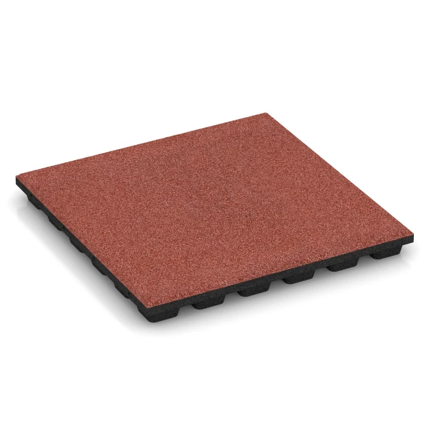 Playground safety tile – CFH 170 cm von WARCO im Farbdesign Tomato red mit den Abmessungen 50 x 50 x 4,8 cm. Produktfoto von Artikel 6136 in der Aufsicht von schräg vorne.