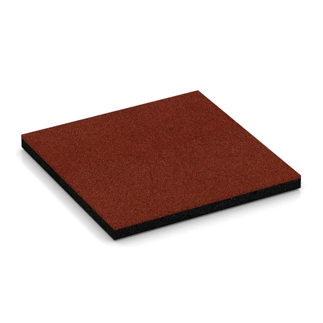 Playground Safety Tiles von WARCO im Farbdesign Brick red mit den Abmessungen 50 x 50 x 4 cm. Produktfoto von Artikel 6194 in der Aufsicht von schräg vorne.