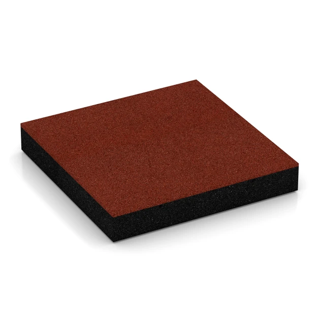 Playground Safety Tiles von WARCO im Farbdesign Brick red mit den Abmessungen 50 x 50 x 8 cm. Produktfoto von Artikel 6205 in der Aufsicht von schräg vorne.