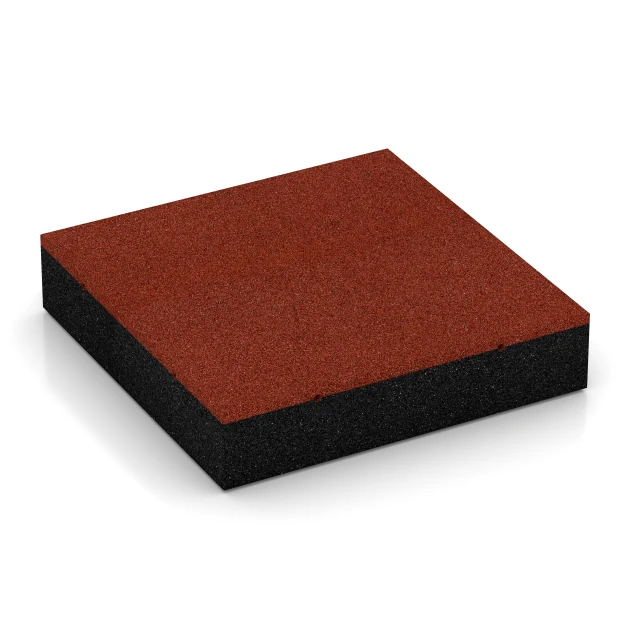 Playground Safety Tile – 300 cm von WARCO im Farbdesign Brick red mit den Abmessungen 50 x 50 x 11 cm. Produktfoto von Artikel 6278 in der Aufsicht von schräg vorne.