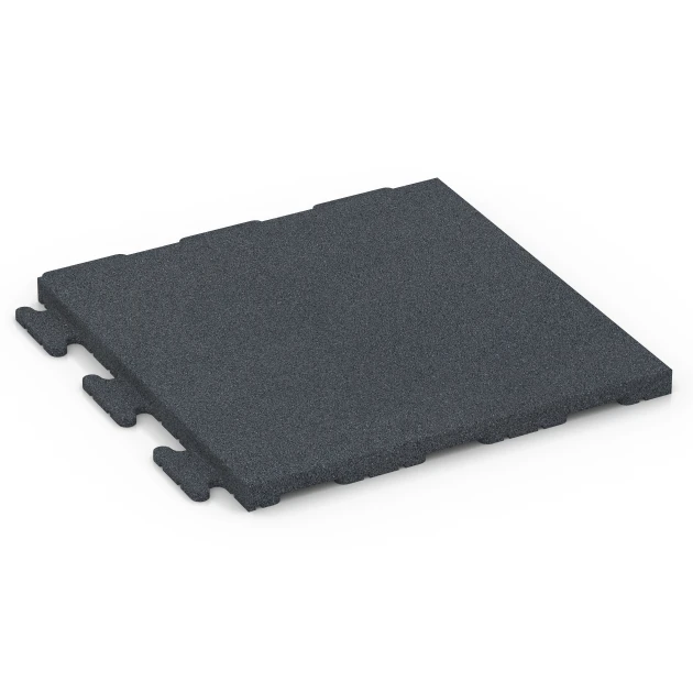 Fitness Floor Tile Classic von WARCO im Farbdesign Slate grey mit den Abmessungen 50 x 50 x 3 cm | 0,25 m². Produktfoto von Artikel 6978 in der Aufsicht von schräg vorne.