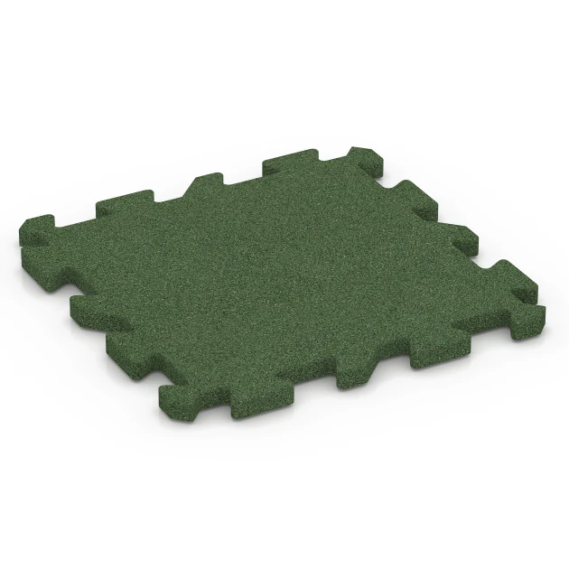 Rubber patio tile von WARCO im Farbdesign Grass green mit den Abmessungen 50 x 50 x 3 cm | 0,25 m². Produktfoto von Artikel 6613 in der Aufsicht von schräg vorne.