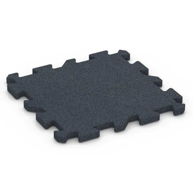 Interlocking playground safety tile von WARCO im Farbdesign Slate grey mit den Abmessungen 50 x 50 x 3 cm | 0,25 m². Produktfoto von Artikel 6318 in der Aufsicht von schräg vorne.