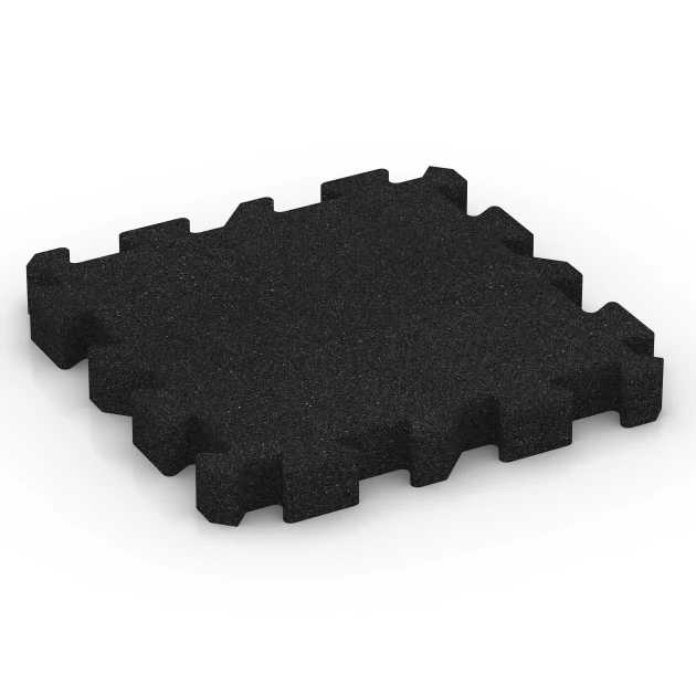 Interlocking Playground Safety Tile – 220 cm von WARCO im Farbdesign Anthracite mit den Abmessungen 50 x 50 x 6 cm | 0,25 m². Produktfoto von Artikel 6405 in der Aufsicht von schräg vorne.