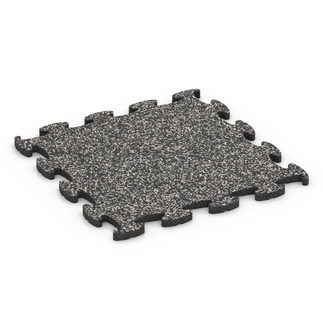 Exhibition Click Floor Tile von WARCO im Farbdesign Dark Grey Granite mit den Abmessungen 46 x 46 x 1,8 cm. Produktfoto von Artikel 6913 in der Aufsicht von schräg vorne.