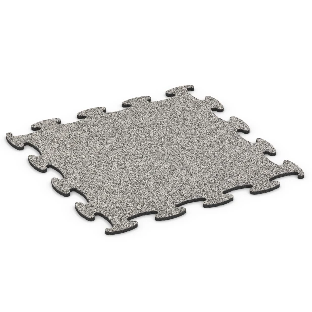 Fitness Active Floor System von WARCO im Farbdesign Grey Granite mit den Abmessungen 98 x 98 × 1,8 cm. Produktfoto von Artikel 6833 in der Aufsicht von schräg vorne.