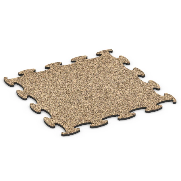 Fitness Max Floor System von WARCO im Farbdesign Rattan mit den Abmessungen 98 x 98 × 1,8 cm. Produktfoto von Artikel 6876 in der Aufsicht von schräg vorne.