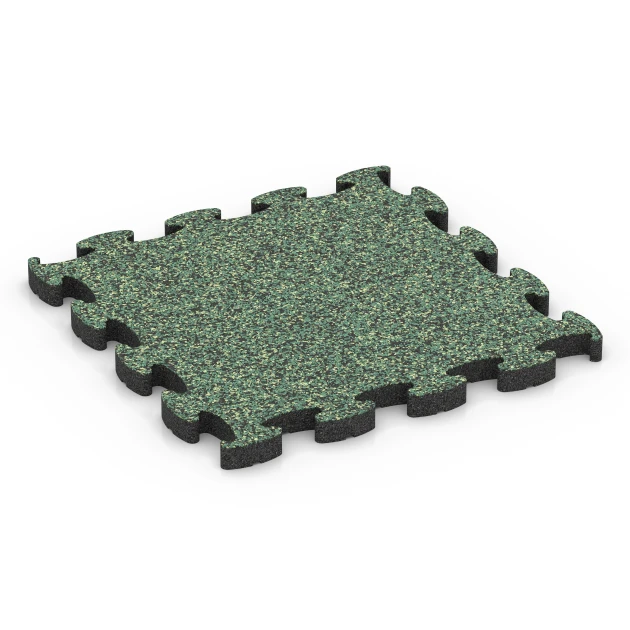Fitness Max Floor System von WARCO im Farbdesign English Lawn mit den Abmessungen 44,6 x 44,6 × 2,8 cm. Produktfoto von Artikel 6879 in der Aufsicht von schräg vorne.