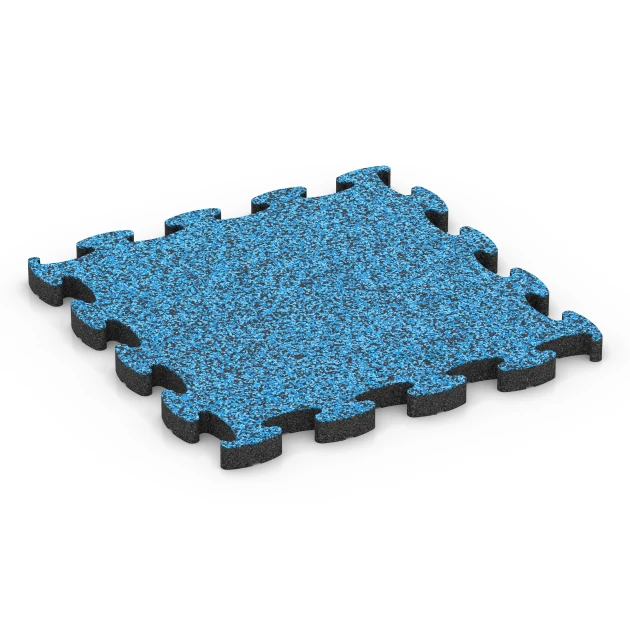 Fitness Max Floor System von WARCO im Farbdesign Atlantic mit den Abmessungen 46 x 46 × 2,8 cm. Produktfoto von Artikel 6884 in der Aufsicht von schräg vorne.