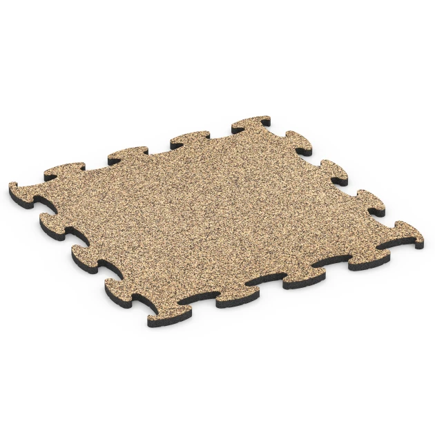 Fitness Active Floor System von WARCO im Farbdesign Rattan mit den Abmessungen 98 x 98 x 2,8 cm. Produktfoto von Artikel 6858 in der Aufsicht von schräg vorne.
