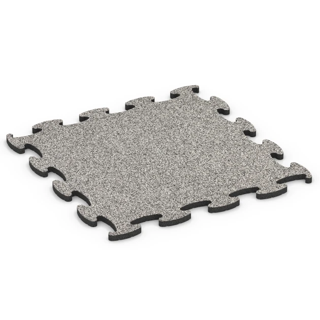 Fitness Max Floor System von WARCO im Farbdesign Grey Granite mit den Abmessungen 97,1 x 97,1 x 2,8 cm. Produktfoto von Artikel 6887 in der Aufsicht von schräg vorne.